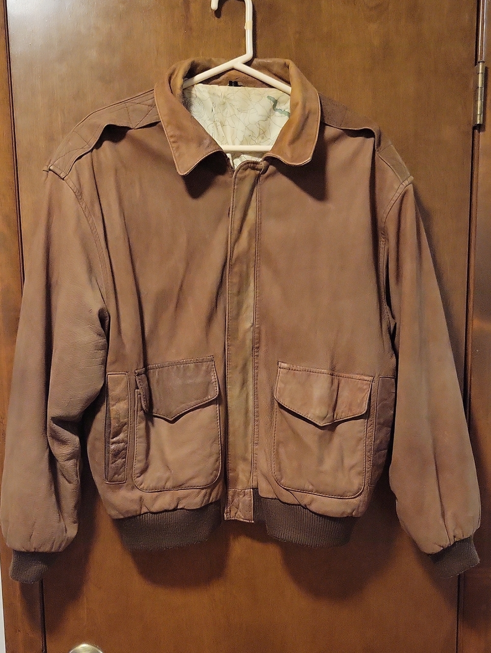 Vintage Brown Leatger Bimber Jacket Mens XL